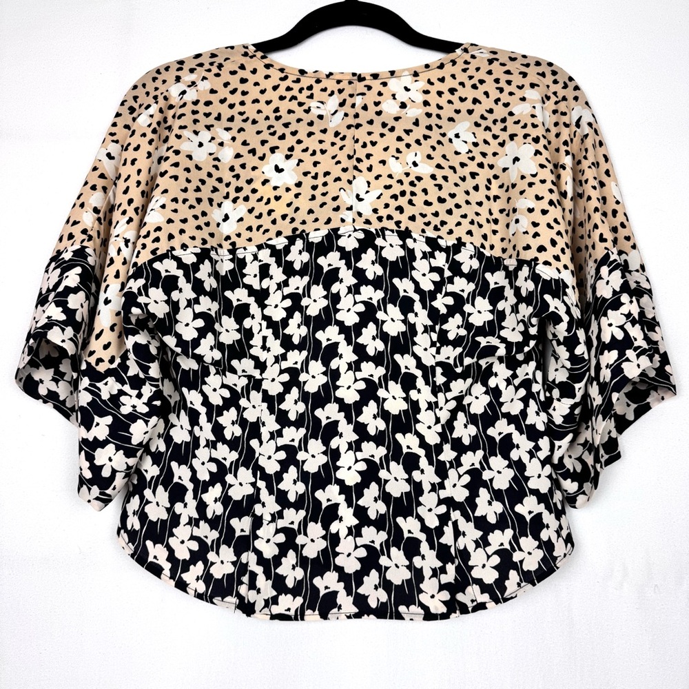 Cabi Floral Mix-Print Tie-Front Blouse - Multicolor XS - Picture 5 of 8
